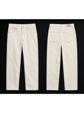 Madewell Curvy 90s Straight Jeans Size 33 Off White Ivory Sz 33 (actual 35x30)